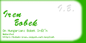 iren bobek business card